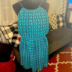 High waisted Auqa Dress size L